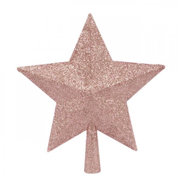 Верхушка пластиковая на елку Звезда розовая H-25 см. Flora 75909