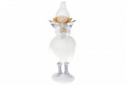 Декоративна фігурка Bon Ангел з хутряною спідницею, 20см, колір - білий зі сріблом 823-715