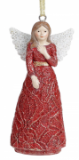 Декоративная подвесная фигурка Bon Ангел, 11см, цвет - бордо 218-827