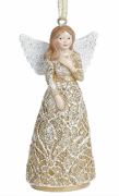 Декоративная подвесная фигурка Bon Ангел, 11см, цвет - золотой 218-828