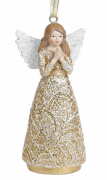 Декоративная подвесная фигурка Bon Ангел молится, 11см, цвет - золотой 218-828