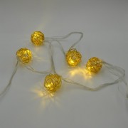 Гирлянда-нить String-Lights Metal Ball 10WW-1 внутренняя, пров.:прозрачный, 2м Белый-теплый