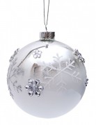 Ялинковий шар Bon 10см з декором Сніжинки NY25-545