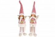 М'яка іграшка Сидячий Ангел, 83см Дівчинка та Хлопчик, колір - рожевий з білим 2шт/уп Bon 877-134