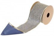 Лента декоративная Bon с сетчатым узором 6.3*270см, цвет - синий с золотом 821-089