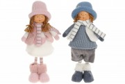 М'яка іграшка Лялька, 36см Дівчинка та Хлопчик, колір - рожевий та блакитний 2шт/уп Bon 877-141