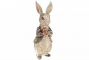 Декоративна статуетка Білий Кролик з букетом, 31,5 см Bon 419-280