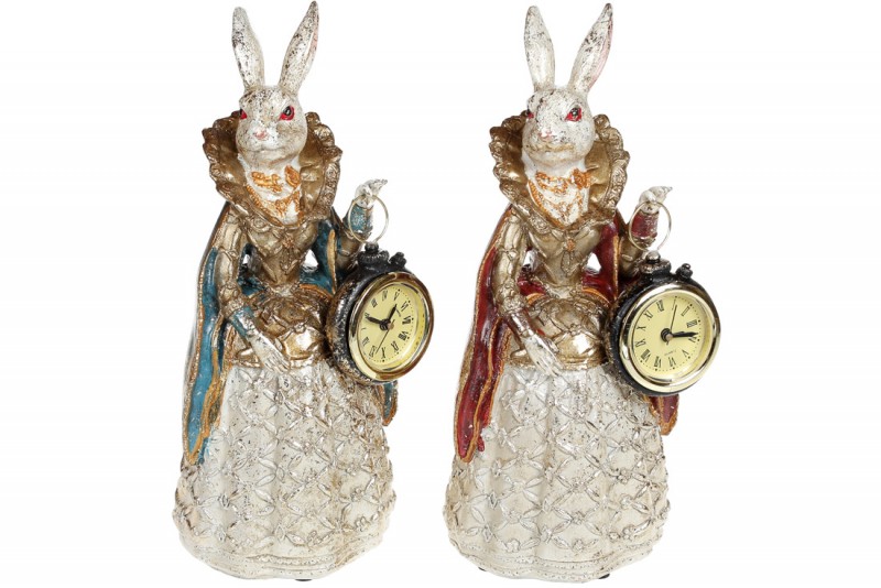 Декоративна фігура з годинником Дама-крольчиха 24.5см 2шт/уп Bon 419-150