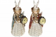 Декоративная фигура с часами Дама- крольчиха 24.5см 2шт/уп Bon 419-150