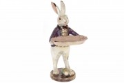 Декоративная статуэтка Белый Кролик с подносом, 30см Bon 419-258