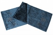 Оксамитовий раннер Bon для оформлення столу зі стразами, 140см, колір - нічний синій 592-137