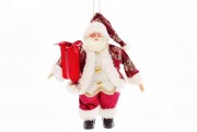 Новорічна декоративна фігура-підвіска Санта Bon 25.5см, колір - червоний NY14-414