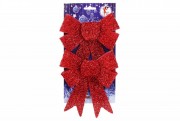 Набір Bon (2шт) новорічних декоративних бантів 17см, колір - червоний 134-708