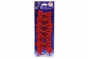 Набір Bon (6шт) новорічних декоративних бантів 7см, колір - червоний 134-702