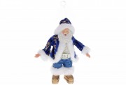 Новорічна декоративна фігура-підвіска Bon Санта 18см, колір - синій NY14-704