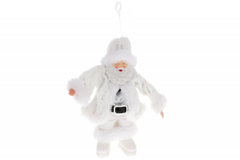 Новорічна Bon декоративна фігурка-підвіска Санта 18см, колір - білий зі сріблом NY14-712