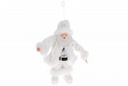 Новорічна Bon декоративна фігурка-підвіска Санта 18см, колір - білий зі сріблом NY14-712