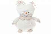 М'яка іграшка Сніговик у волохатій шапці Bon , 28см, колір - білий з бежевим 823-834