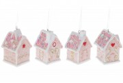 Декоративна підвіска Пряничний Будиночок, 6.5см колір - рожевий 4шт/уп Bon 707-201