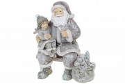 Декоративная статуэтка Весёлый Санта, 16.5см, цвет - светло-серый с глиттером Bon 707-224