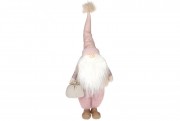 Декоративная фигура Bon Санта в меховой жилетке, 50см, цвет - розовый 831-310