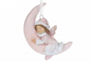 Декоративная подвеска Спящий Ангел, 8см, цвет - бело-розовый Bon 707-281