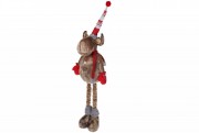 Мягкая новогодняя игрушка Bon Олень на телескопических ногах 66-123см,в бежевом цвете  778-259