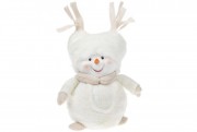 Мягкая игрушка Снеговик в мохнатой шапке, 23см, цвет - белый с бежевым 823-835