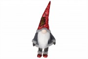 М'яка іграшка Гном, 90см, колір - сірий з червоним у паєтках Bon 910-221