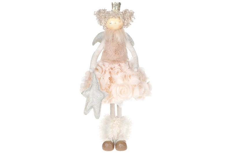 Декоративна фігура Bon Принцеса-ангел, 50см, колір - рожевий крем 831-307