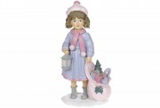 Декоративна статуетка Дівчинка на подарунки, 20см, колір - рожево-блакитний Bon 707-218