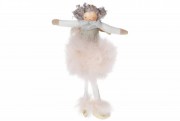 Подвесной декор Bon Куколка в меховой юбке, 18см, цвет - бежевый 884-220