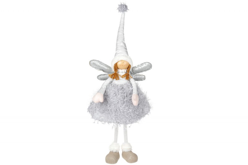 М'яка новорічна іграшка Дівчинка 58см Bon, колір - сірий 822-257
