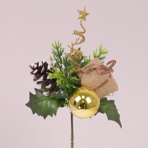 Гілочка новорічна золота Flora 75885