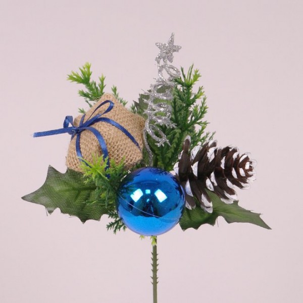 Гілочка новорічна синя Flora 75883