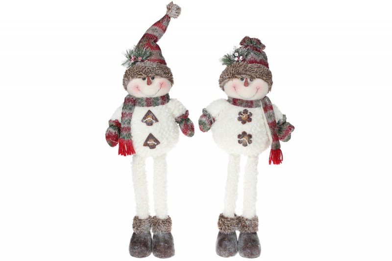 М'яка новорічна іграшка Bon Сніговик, 2 шт, 58см, колір - білий 778-289