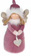 Мягкая игрушка Ангелочек с сердечками Bon , 26см, цвет -  лиловый 910-202