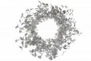 Декоративний вінок Bon з листя та ягід, 70см, колір - срібло LD5-407