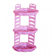 Полка настенная Тюльпан угловая (цвет-розовый) Efe plastics 25х25х59см