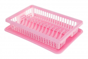 Сушарка для посуду Економ (колір-рожевий) Efe plastics 44х30х8см