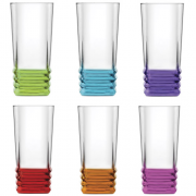 Набор стаканов SNT Цветное дно 335мл 7-030