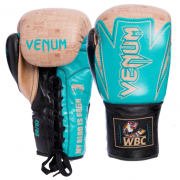 Рукавички боксерські професійні шкіряні VNM Hammer Pro VL-2021 10 унцій бірюзовий-золотий-чорний