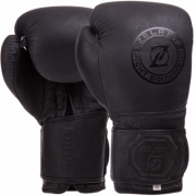 Рукавички боксерські шкіряні Zelart VL-3074 8 унцій Чорні