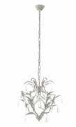 Люстра Slava класична біла з листочками та кристалами 1 лампа (SM005)