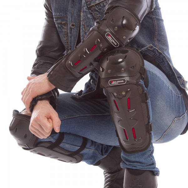 Комплект мотозахисту (коліно, гомілка + передпліччя, лікоть) 4шт TAO TRAIL MS-1232, чорний