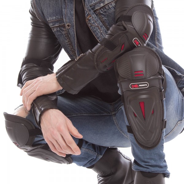 Комплект мотозахисту (коліно, гомілка + передпліччя, лікоть) 4шт PROMOTO MS-1235, чорний
