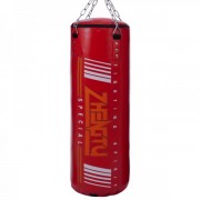 Мешок боксерский Цилиндр с кольцом и цепью PVC h-80см ZHEGTU BO-2336-80, красный