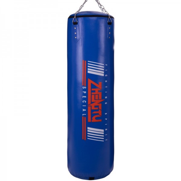 Мешок боксерский Цилиндр с кольцом и цепью PVC h-120см ZHEGTU BO-2336-120, синий