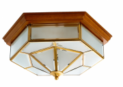 Светильник Slava потолочный с деревянной основой шестиугольной формы (FN019/3)