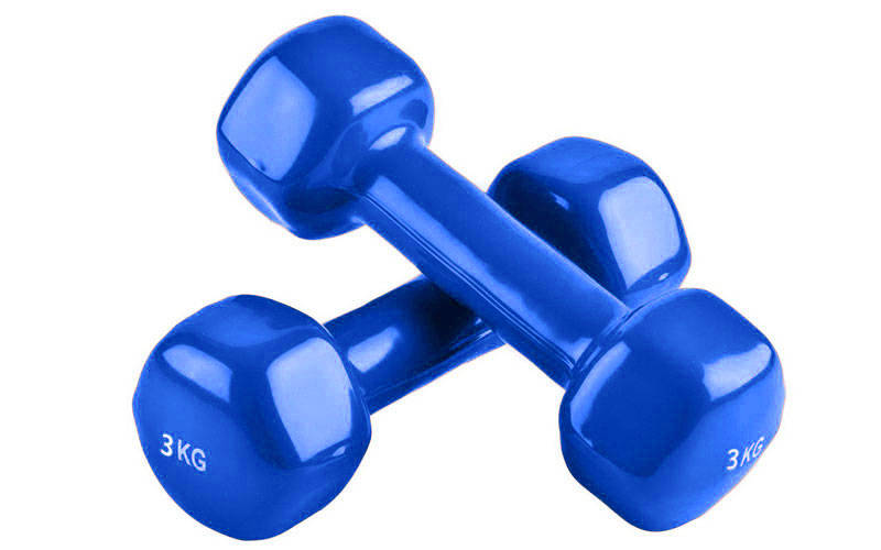 Гантели для фитнеса с неопреновым покрытием глянец, мат SP-Planeta Радуга TA-0001-3, синий